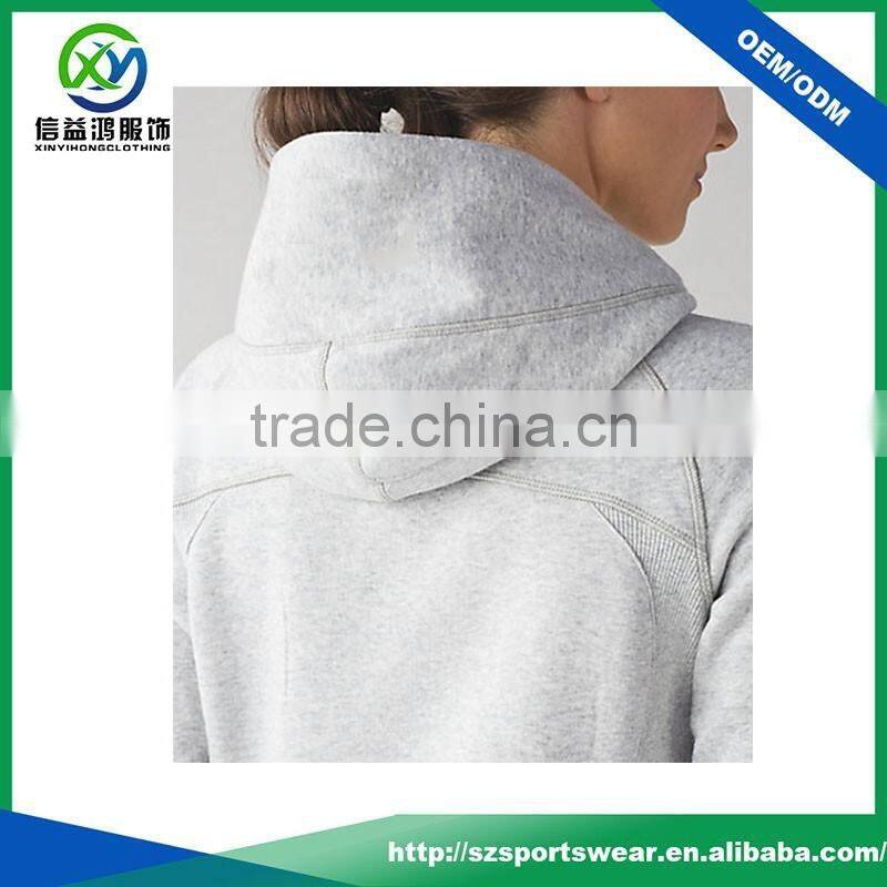 Latest Design ladies 100% cotton light weight grey color windbreaker sports wear bomber jacket