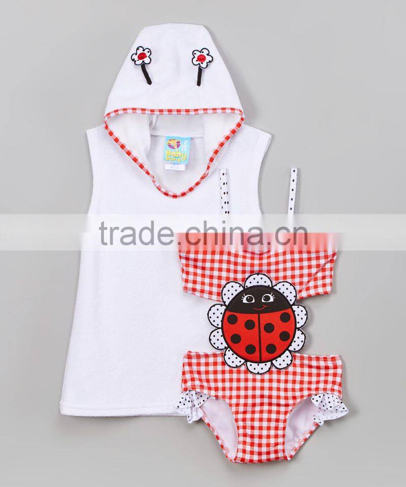 New Style Girl Swimsuit With Pink Spring Picnic One Piece And Cover-Up Girl Beachwear Girls Clothes G-NP-TR905-394
