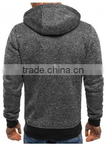 Men's dark grey and orange contast color zipper details hoodies