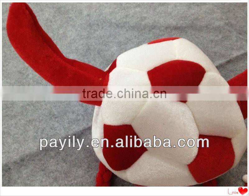 EN71 Carnival Hat Red horn football hat with braids