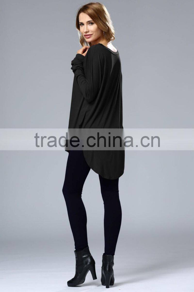 Factory direct soft long sleeve large size old fashion blouse for wholesale 2017