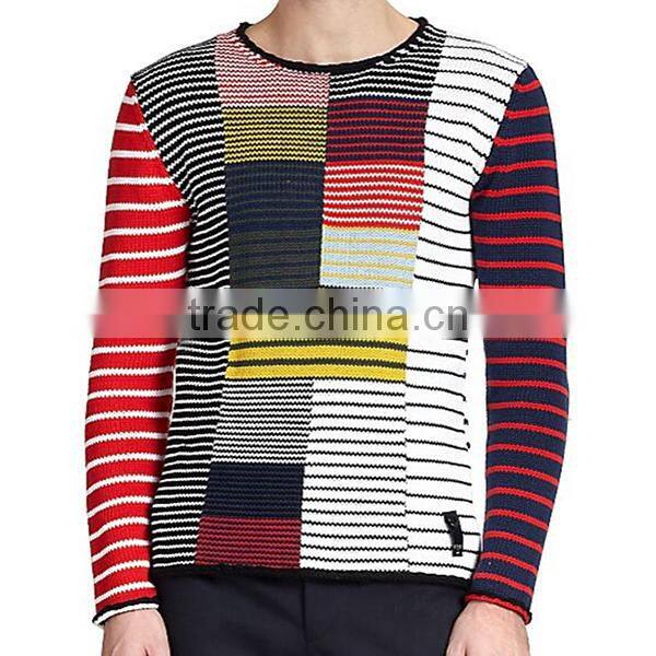 men's latest colorful design cotton sweater