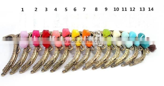 12.5cm 5 inch Bronze Round Candy Diamond Kiss Lock Metal Handbag Frame