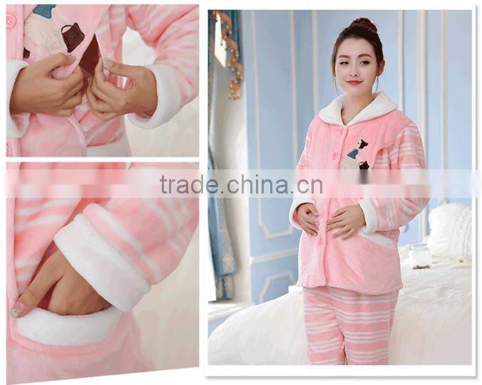 Hot selling flannel fleece good quality women suit Maternity Dress