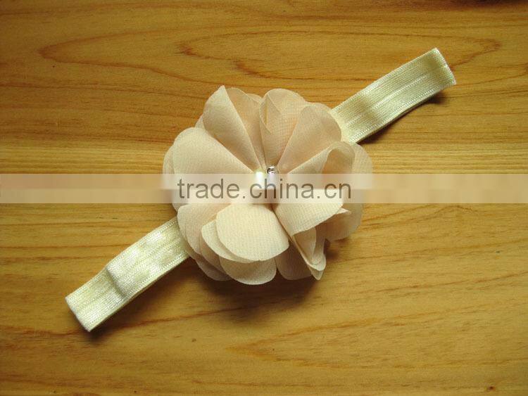 Factory Price Hot Sale ribbon flower cute plain baby headbands kid hair accessory