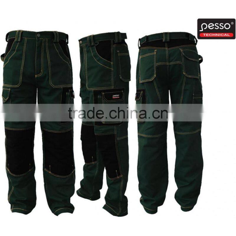 PESSO Canvas polyester cotton green workwear bibpants