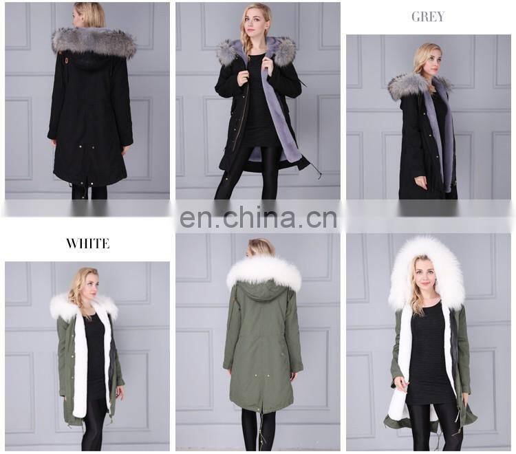 Fashion design mr and mrs fox fur jacket with fur inside