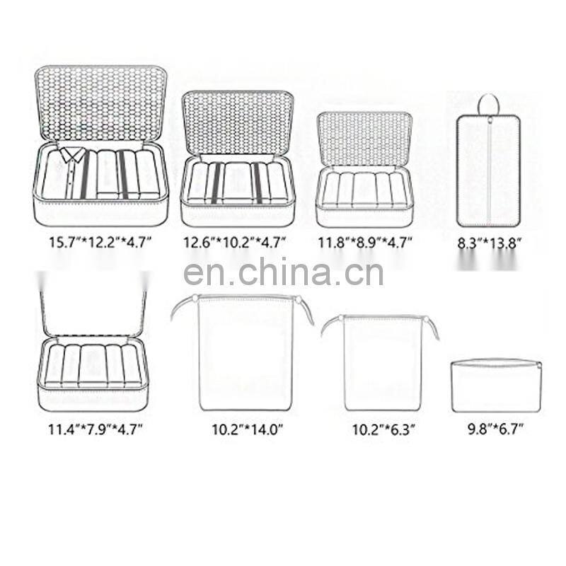 8 Set Packing Organizer Waterproof Mesh Travel Luggage Packing Cubes