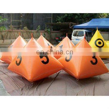 inflatable water buoy in pyramid shape for water sports event
