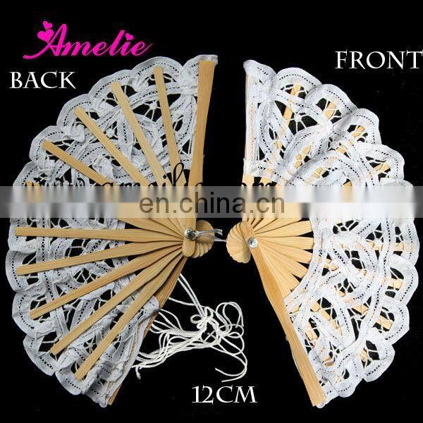 3 Assorted Sizes Embroidery Lace Hand Fan as Wedding Favors Gifts Fan