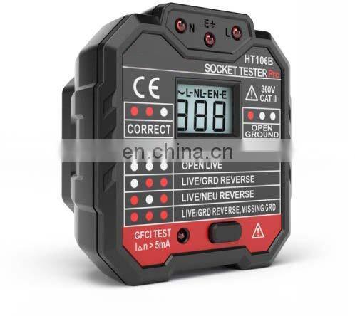 Hot sale HT106D High Quality 110/230v EU plug socket tester socket tester RCD