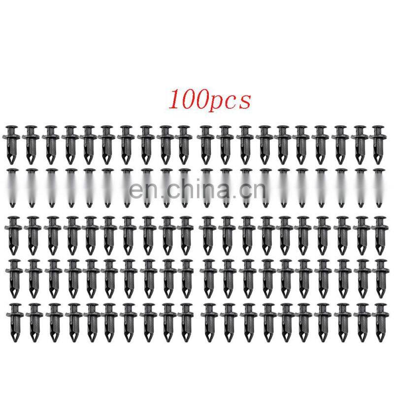100x Car 8mm Dia Hole Plastic Rivets Fastener Auto Fender Bumper Push Pin Clips