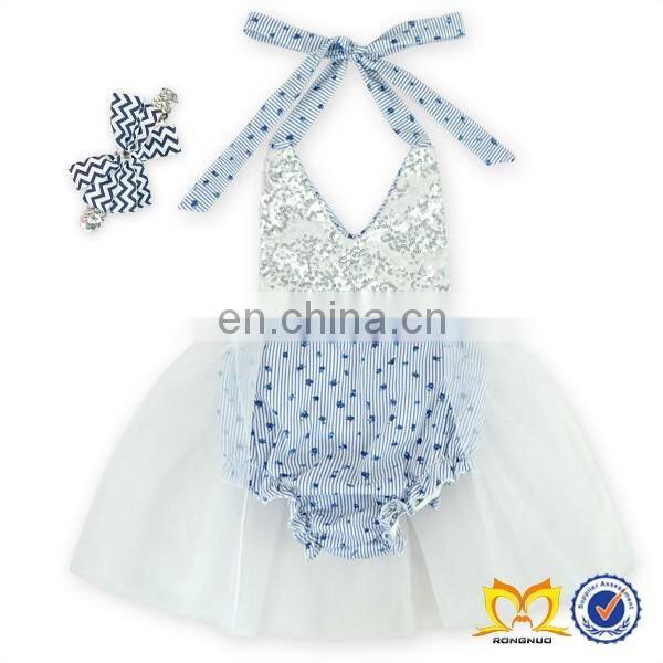 Trendy Summer Red Sequin Infant Toddlers Clothing 4th Of July Girls Dress Cheap Infant Clothing Rompers Baby Clothes Romper