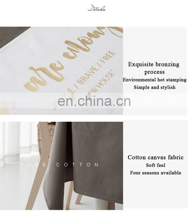 RAWHOUSE design rectangle cotton withe gray canvas dining table runner