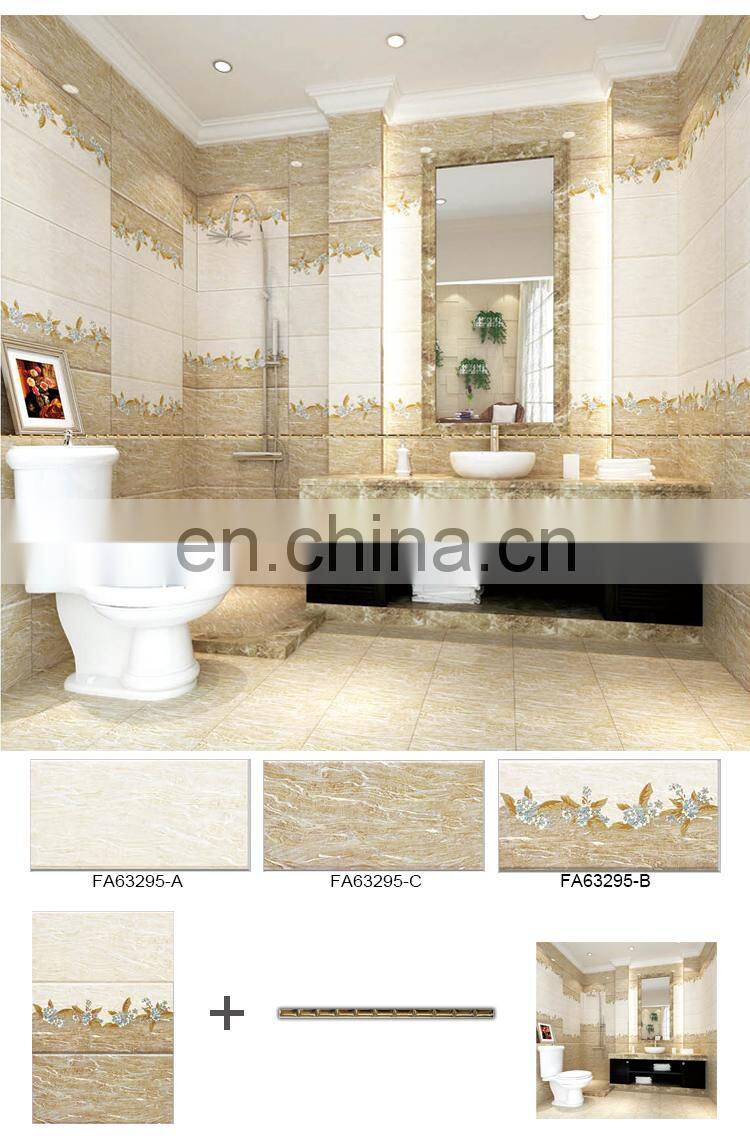 Polished gold ceramic tile border 40x250mm