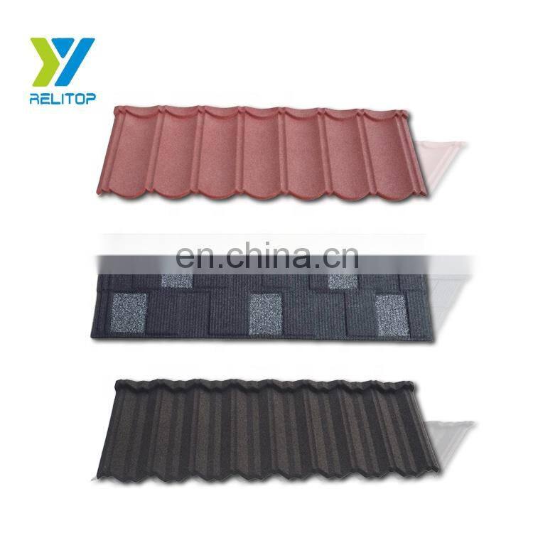 Aluminum zinc building materials flat sheet stone coated metal roofing tile in Nigeria