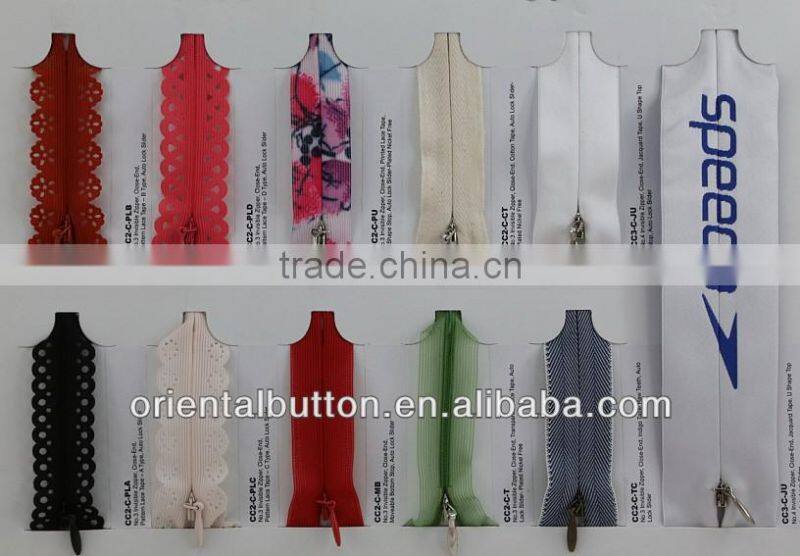 High quality KCC zippers dyeable tape KCC invisible zipper for close -end