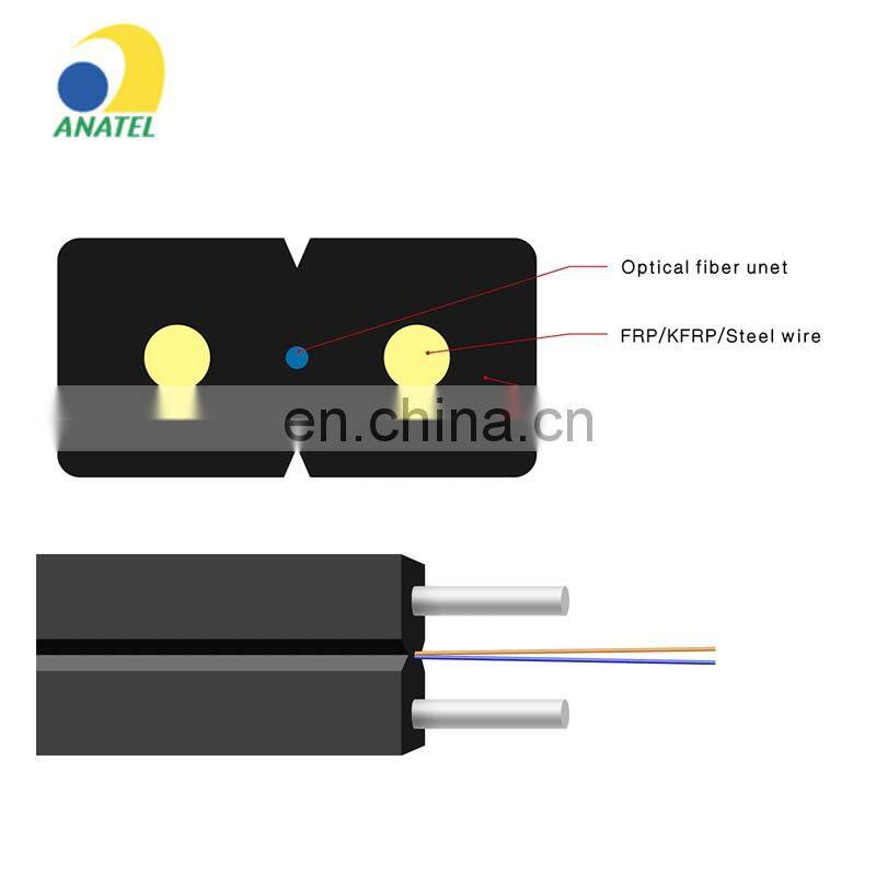 FTTH indoor outdoor 1 core LSZH steel wire G657 drop cable for SC LC FC apc patch cord connector 1000m 2000m price