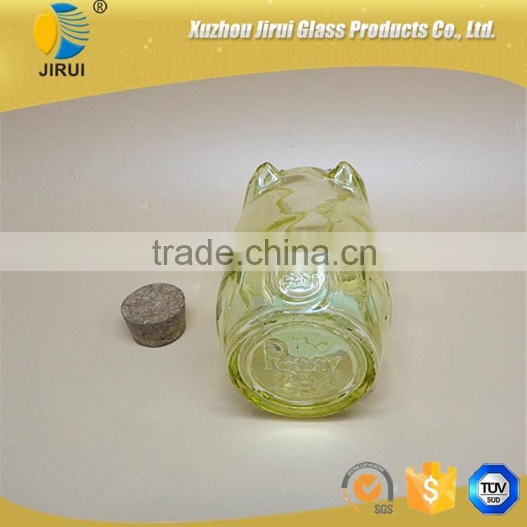 pig shape clear decoration glass bottle wholesale