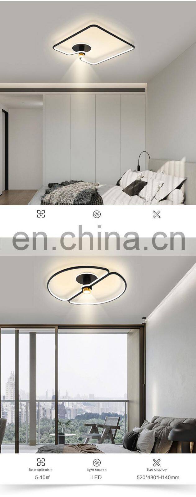 Unique Style Fashion Decoration Home Cafe Shop Aluminum Black Modern LED Indoor Ceiling Lamp