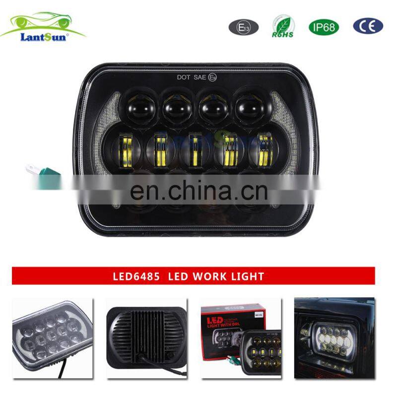 LED6485 LED WORK LIGHT Aluminum Alloy 5*7INCH 5x7 85w pair 8000L for truck auto car Replacement for Sealed Beam with DRL LANTSUN