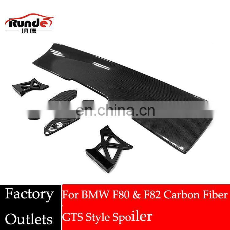 Runde Advanced Carbon Fiber Rear Spoiler For Bmw F80 F82 M3 M4 GTS Style Carbon Fiber 2014-2019 Car Rear Wing