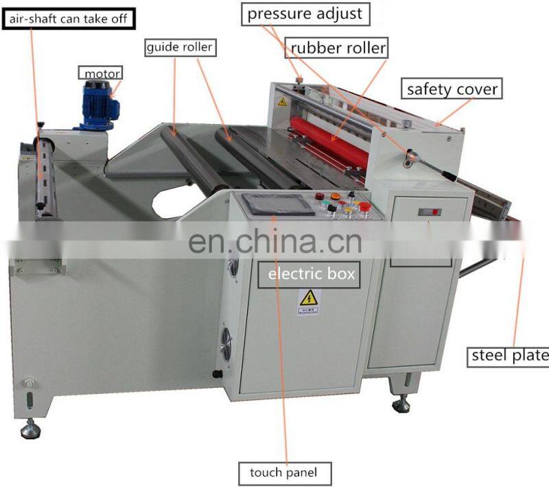 Professional Manufacturer Die Cutter with Sheet Paper Cutting Machine Safety Cover on Cutting Knife Sizing Cutting PVC,PP 600mm