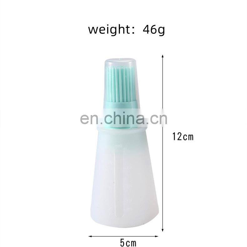 Barbecue Oil Brush Oil Dispenser with Brush High Temperature Resistant Silicone Oil Bottle with Brush Kitchen Baking Gadgets