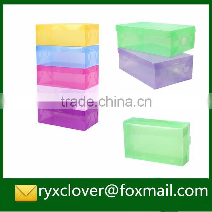 Clear PVC/PP plastic shoe packaging box with handle