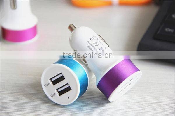 black+PINK 4.8amp/24watts mini usb 2 port car charger