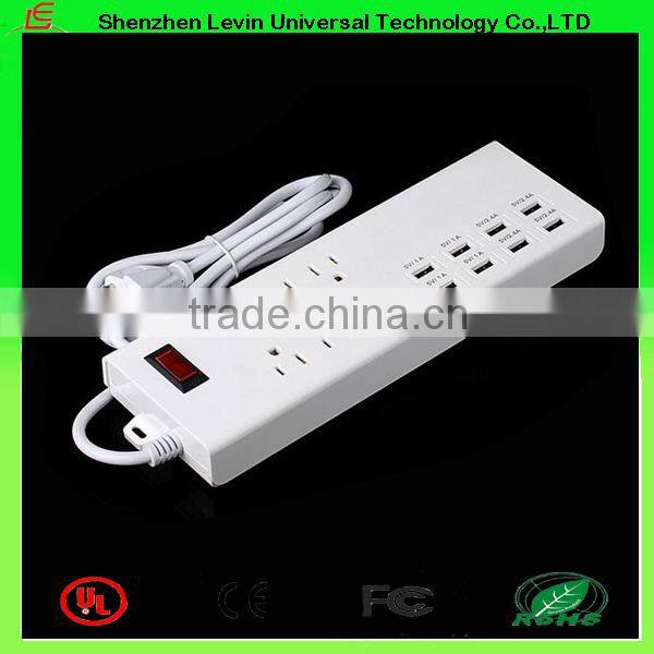 CE Extension Electric Multi Socket Power Plug USA 6 Ways 6 USB Power Strip