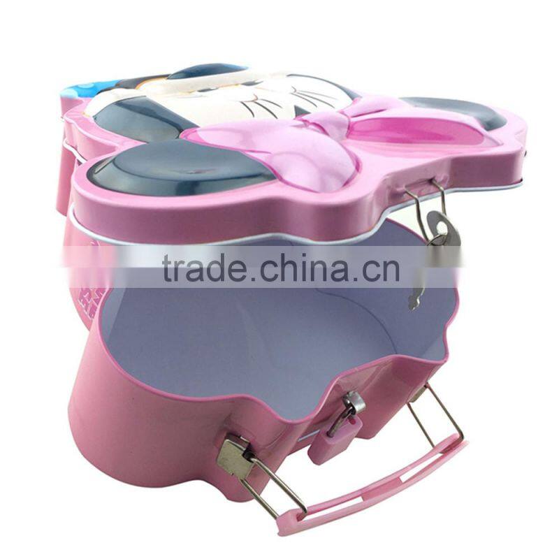 colorful storage tin cans with clear hinge