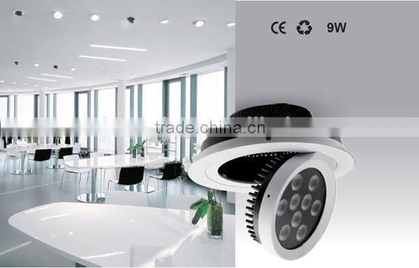 270 9x1w high power LED aluminium downlight