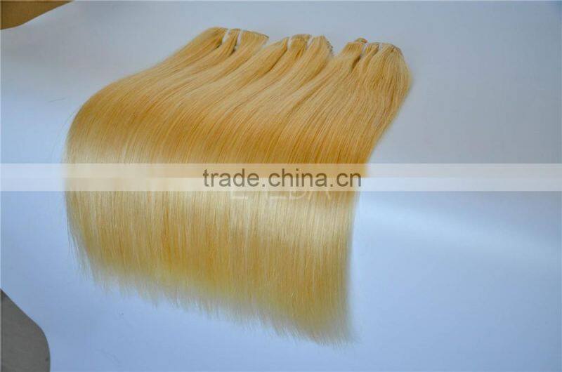 Dark ash blonded virgin Asian remy hair golden blonde remy hair weft