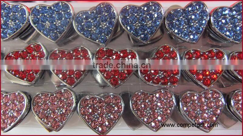 Factory Direct Supply of Encrusted with Diamonds 10MM Wear Jewelry Slider Heart Charms