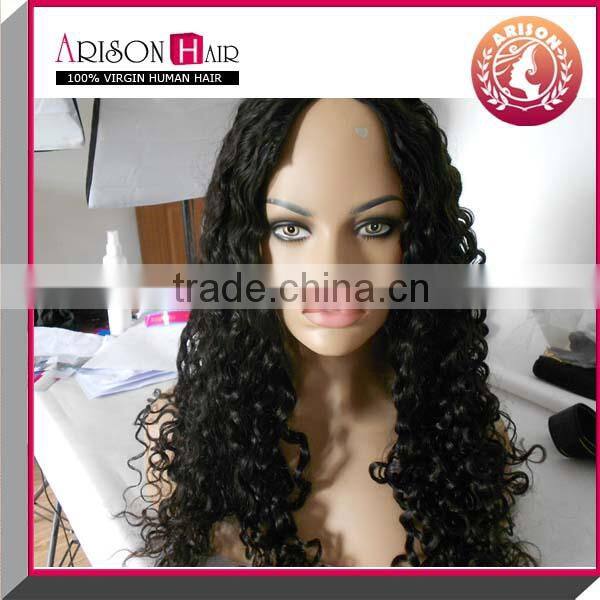 kinky curl indian remy hair u part wig