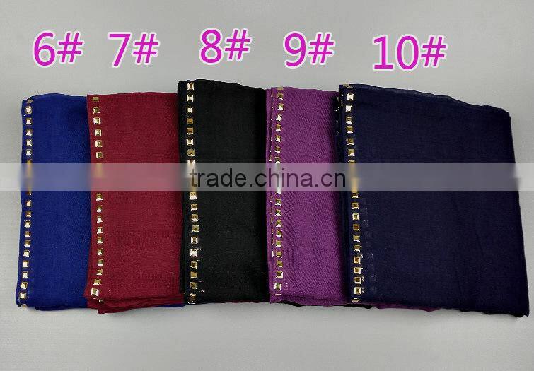 Wholesale New Arrvial Studs Beaded Muslim Hijab Scarf Shawl