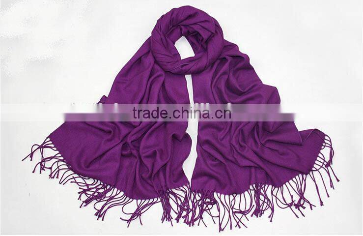 New Winter Fashion Tassel Solid Color Plain Ladies Cashmere Scarf