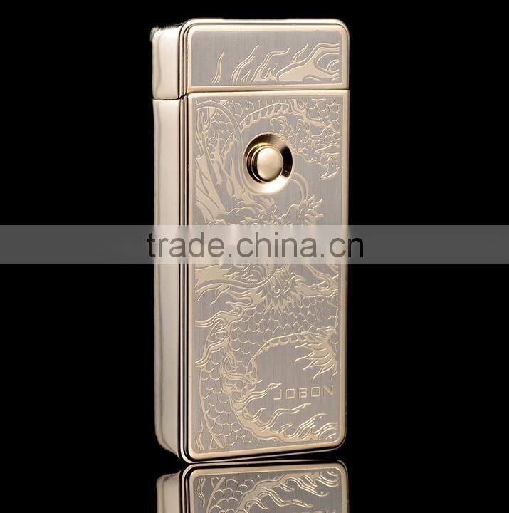 Fashion Double Pulse Arc Metal Ultra-Thin USB Lighter Creative Charging Electronic Cigarette Lighters Gift Box