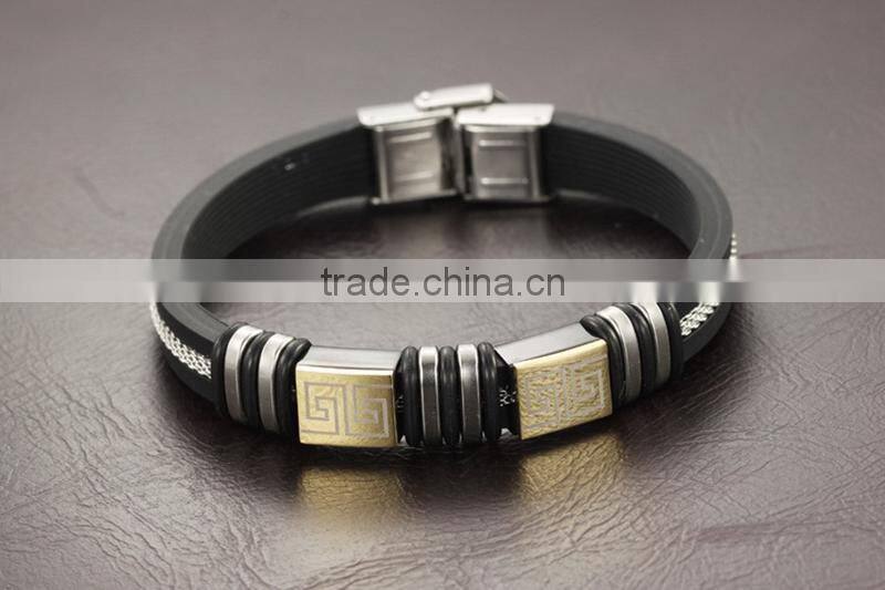 Top quality charms fitness bracelet silicone material