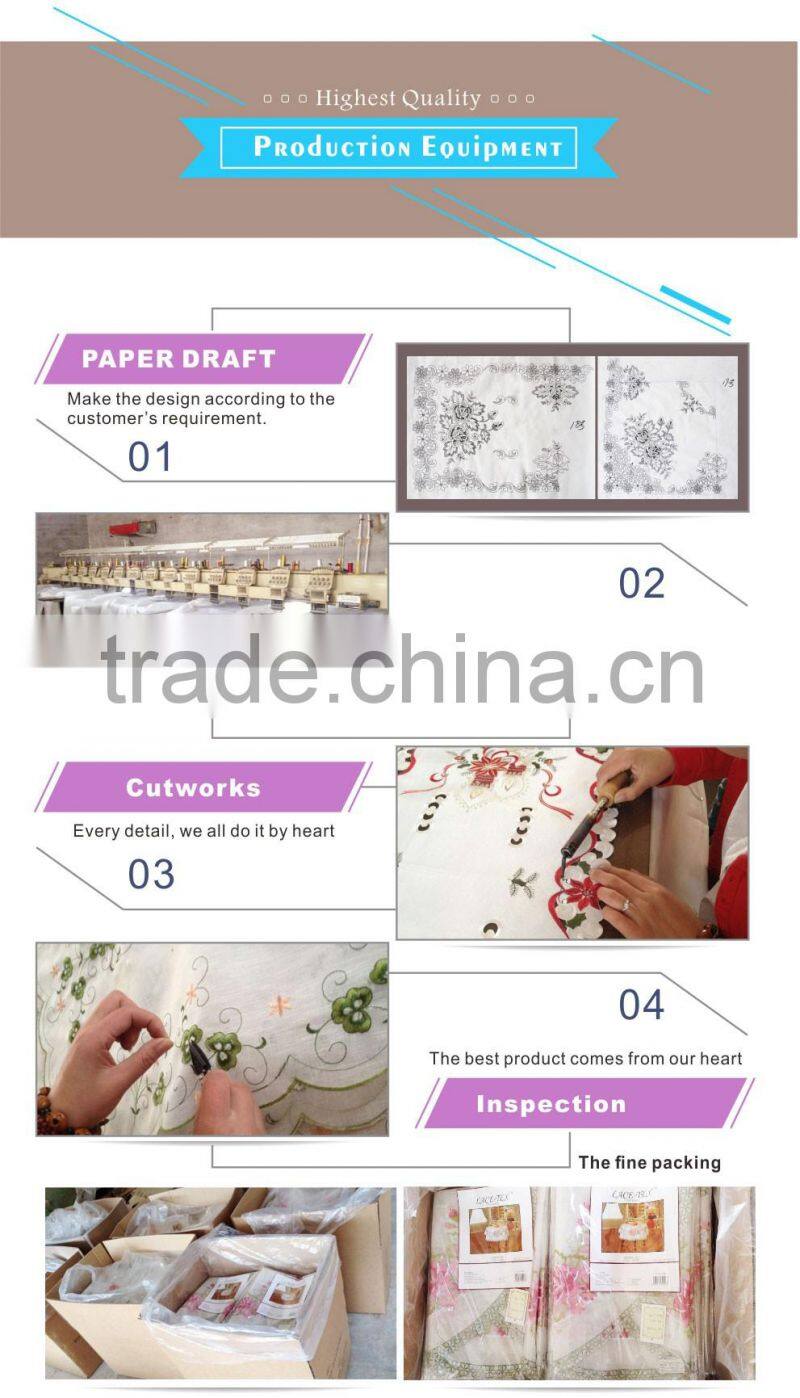 polyester tissue box cover embroidered wtih clover on satin fabric