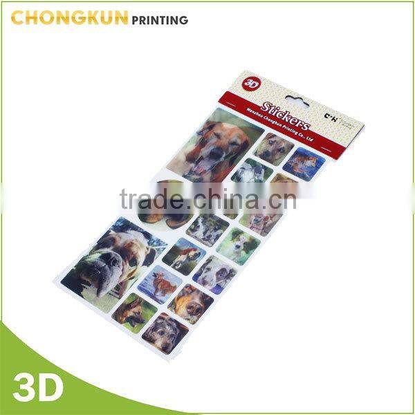Printed Lenticular remove sticker adhesive plastic
