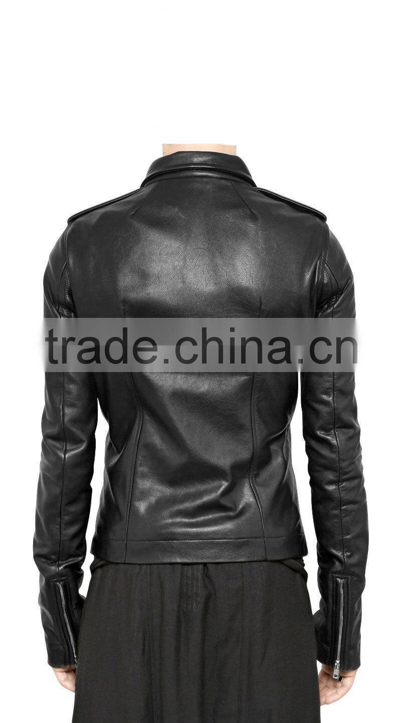 CANVAS LINED MEN LEATHER JACKET