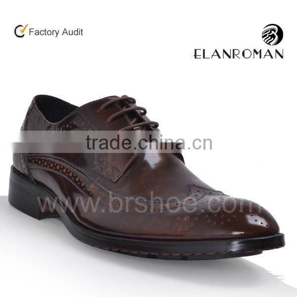 New model men perforated leather shoes with custom logo