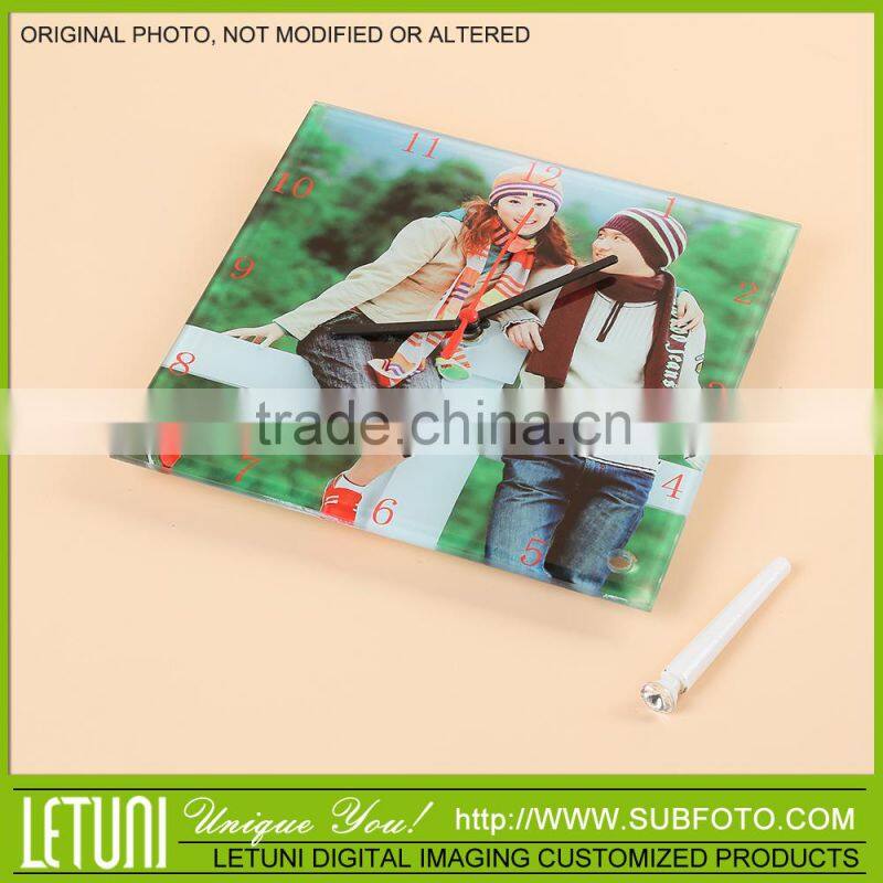 photo glass gift clock