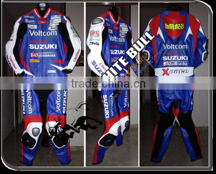 Professional leather motorbike Racing suits/motorcycle leather suit/ replica leather racing suit/WB-MS403