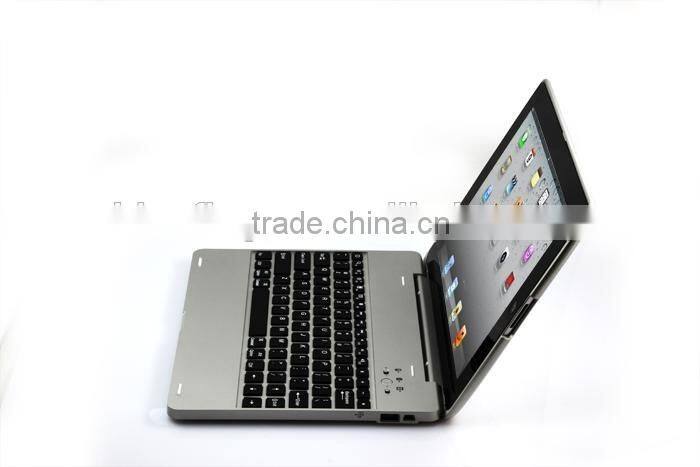 Power bank wireless Bluetooth keyboard case for iPad234 with 4000mah battery,rechargable folio calmshell Bluetooth keyboard