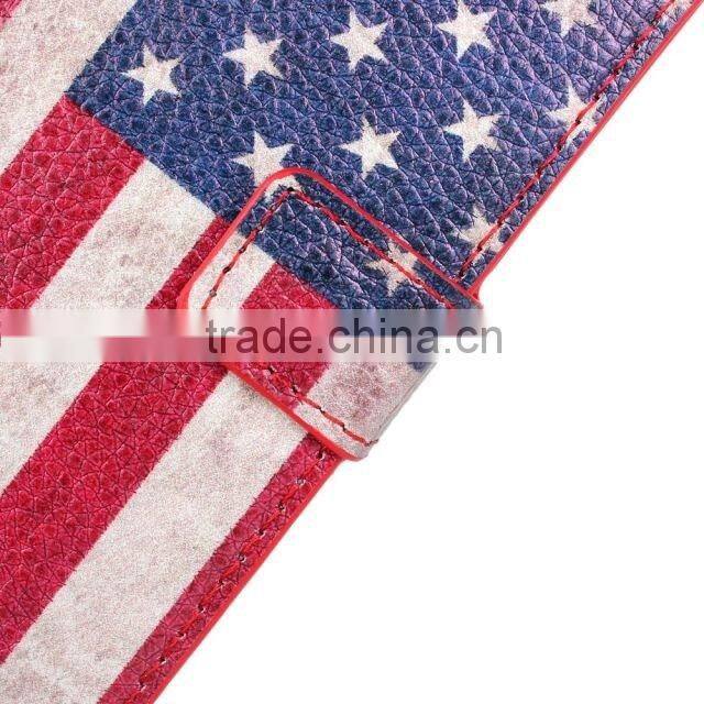 Wholesale price Flag leather cover case with card slots For HTC One mini M4