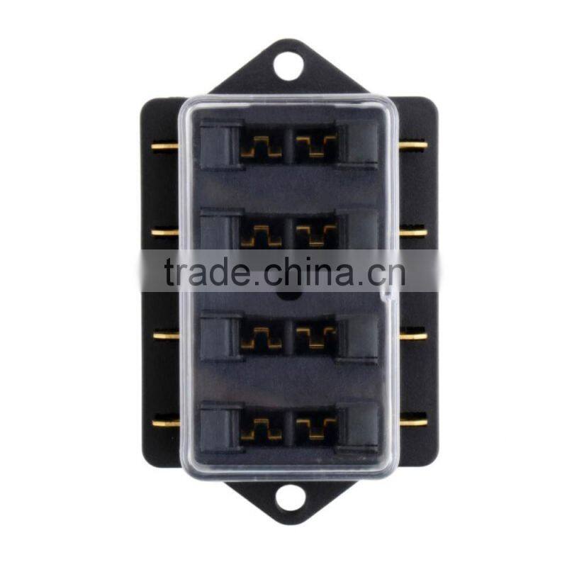 4 Way Fuse Box DC 12V 24V Max DC 32V Circuit Car Trailer Auto Blade Fuse Box Block Holder ATC ATO 2-input 4-ouput Wire