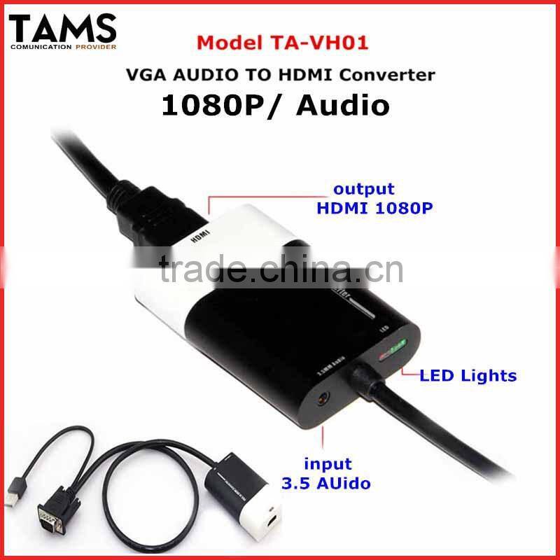 mini intelligent PC Laptop HD Audio Video VGA to HDMI Converter